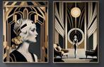 Art Deco canvas muurposters 50x70 2 stuks, Antiek en Kunst, Verzenden