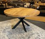 Eettafel rond 130cm. met spinpoot Direct/leverbaar E-1946, Nieuw, 100 tot 150 cm, 100 tot 150 cm, Rond