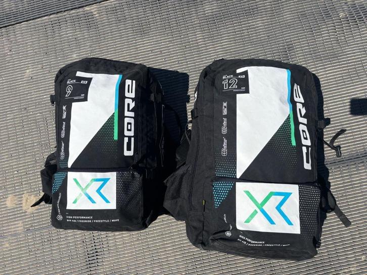Set Core XR8 kites (7 meter, 9 meter en 12 meter), Watersport en Boten, Kitesurfen, Zo goed als nieuw, Kite, 7 m², Geen board