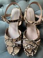 Bruin beige slangen print leren sandalen 40 40,5, Bruin, Nieuw, Sandalen of Muiltjes, Ophalen of Verzenden