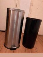 Te koop, Brabanita prullenbak steenles steel metaal ., Ophalen, Met pedaal, 40 liter of meer, Zo goed als nieuw