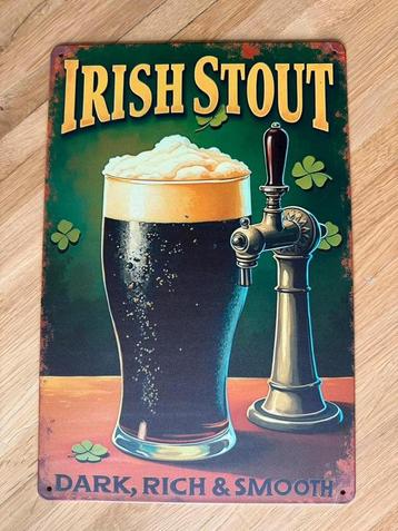 Irish Stout Wandbord - Vintage Metalen  30 bij 20 cm beschikbaar voor biedingen