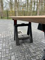 Ovaal eettafel 300x105x4 verjongd eiken rustiek, Ophalen, 100 tot 150 cm, Eikenhout, Vijf personen of meer