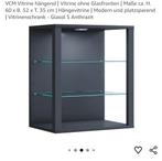 Wand kastje / vitrine kastje. Donkergrijs / antraciet, Huis en Inrichting, Kasten | Vitrinekasten, Ophalen, 50 tot 100 cm, Glas