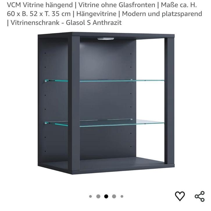 Wand kastje / vitrine kastje. Donkergrijs / antraciet, Huis en Inrichting, Kasten | Vitrinekasten, Minder dan 100 cm, 50 tot 100 cm