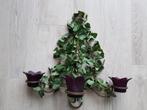 Wandkandelaar met glaasjes voor waxine lichtjes, Overige materialen, Gebruikt, Ophalen of Verzenden, Kandelaar