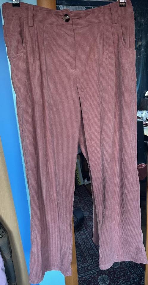 mooie oudroze ribbroek L nieuw, Kleding | Dames, Broeken en Pantalons, Nieuw, Maat 42/44 (L), Roze, Lang, Verzenden
