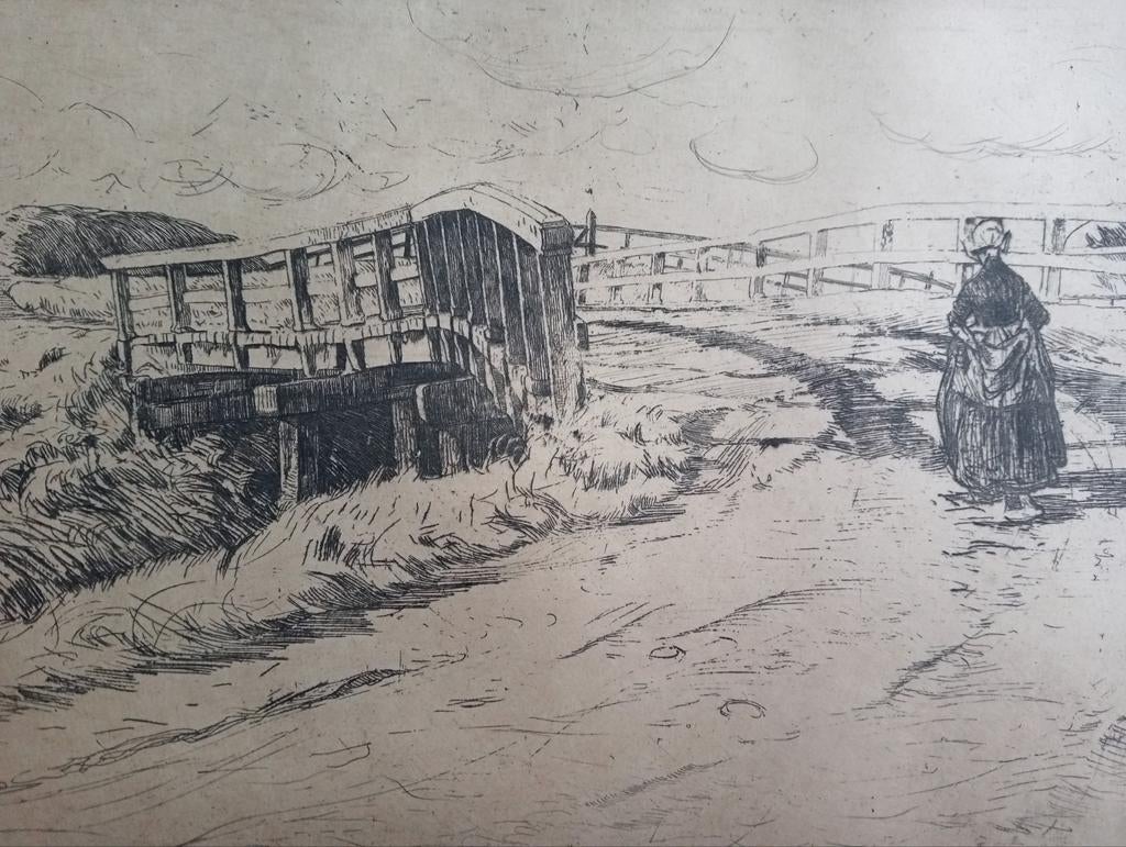Pieter Dupont vrouw bij een brug, Verzenden