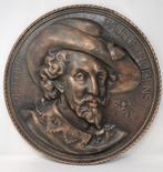 Koperen wandmedaillon – Portret van Pieter Paul Rubens, Antiek en Kunst, Ophalen of Verzenden