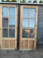 Gratis  dubbele Houten Deuren, Gebruikt, Schuur, 2 ramen, Hout