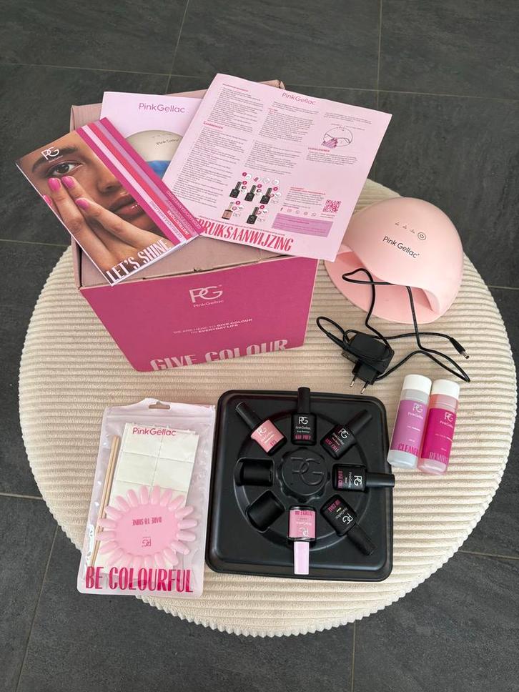 Pink Gellac Starterset Premium, Sieraden, Tassen en Uiterlijk, Uiterlijk | Cosmetica en Make-up, Zo goed als nieuw, Toebehoren