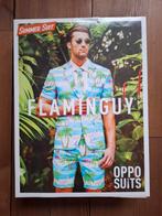 Flamingo pak (korte arm & pijp), Opposuits, mt 54, carnaval, Maat 52/54 (L), Carnaval, Opposuits, Ophalen of Verzenden
