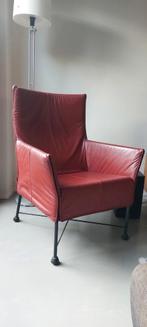 Montis Charly stoel rood leder, Huis en Inrichting, Stoelen, Ophalen of Verzenden, Zo goed als nieuw, Rood, Eén