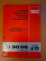 Onderdelenboek Deutz D3006, Ophalen of Verzenden, Tractor en Landbouw