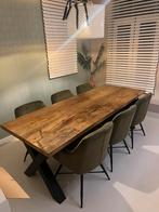 Unieke massief hard houten boomstamtafel, Huis en Inrichting, Tafels | Eettafels, Ophalen, Gebruikt, 200 cm of meer, 50 tot 100 cm