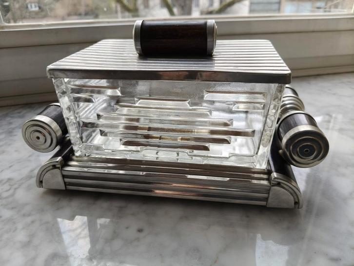 Art Deco plateau met bonbonnière & koektrommel, Antiek en Kunst, Curiosa en Brocante, Ophalen of Verzenden