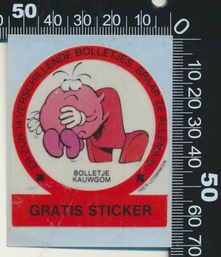 Sticker: Bolletje - Kauwgum, Ophalen of Verzenden, Zo goed als nieuw, Bedrijf of Vereniging
