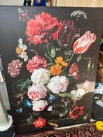 Canvas Schilderij Bloemen Klassiek Stilleven 100x140cm, Ophalen of Verzenden