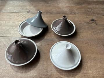 4 mini tajines, wit & grijs beschikbaar voor biedingen