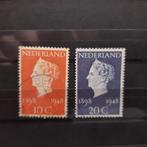 vd1331  NED  Wilhelmina 1948  NVPH 504-505, Postzegels en Munten, Postzegels | Nederland, Na 1940, Verzenden, Gestempeld
