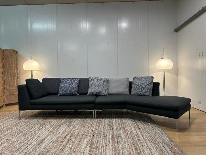 B&B Italia Charles Hoekbank Groen/Antraciet – NP €9.000, Huis en Inrichting, Banken | Bankstellen, Zo goed als nieuw, Hoekbank