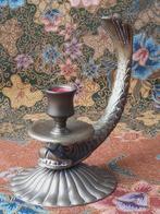 Zware antieke Engelse blaker of kandelaar met een dolfijn., Antiek en Kunst, Ophalen of Verzenden, Koper of Brons