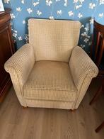 Fauteuil Geel/goud met groene vierkantjes, Huis en Inrichting, Fauteuils, Ophalen, Gebruikt, Klassiek, 75 tot 100 cm