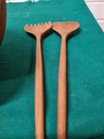 Slakom met bestek van teak hout vintage, Ophalen of Verzenden