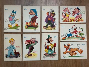 9x Walt Disney ansichtskaarten pluto katrien kwik kwek beschikbaar voor biedingen