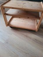 Grenen Bijzettafel op Wieltjes, Huis en Inrichting, Ophalen, Gebruikt, 50 tot 100 cm, Minder dan 100 cm
