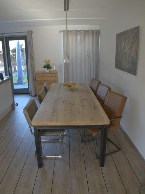 Steigerhouten eet- en/of vergadertafel te koop, Huis en Inrichting, Tafels | Eettafels, Zo goed als nieuw, 50 tot 100 cm, 200 cm of meer