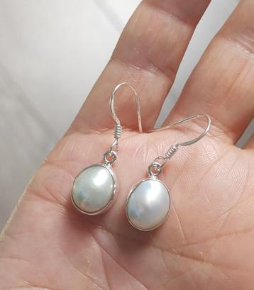 zilveren oorbellen met natuurlijke Parels zilver 925 beschikbaar voor biedingen