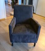 Donkerbruin suède fauteuil, Huis en Inrichting, Fauteuils, Ophalen, Zo goed als nieuw, 50 tot 75 cm, Leer