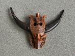 Apart houten masker Batak met hoorns ritueel dans Indonesië, Antiek en Kunst, Ophalen of Verzenden