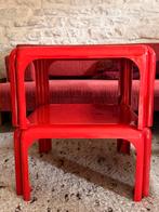 3 Metra bijzet tafeltjes Vico Magistretti, space-age design, Ophalen, Kunststof, Gebruikt, Drie