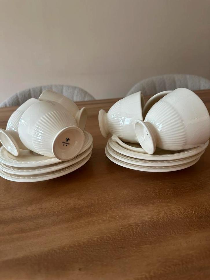 Kopjes en schoteltjes  Recamier Royal Creamware, Huis en Inrichting, Keuken | Servies, Gebruikt, Kop(pen) en/of Schotel(s), Overige stijlen