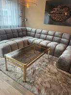 Prachtige Hollywood regency salontafel rookglas/goud, Huis en Inrichting, Tafels | Salontafels, Ophalen of Verzenden