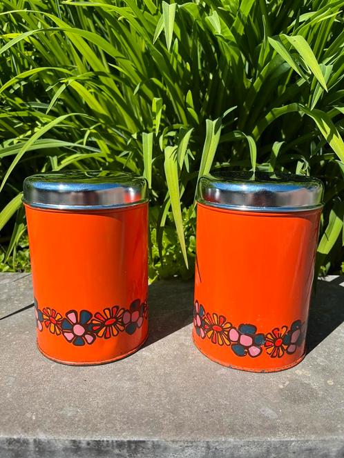 Vintage set van 2 Brabantia “Diana” voorraadblikken 70s, Verzamelen, Blikken, Zo goed als nieuw, Overige, Overige merken, Ophalen of Verzenden