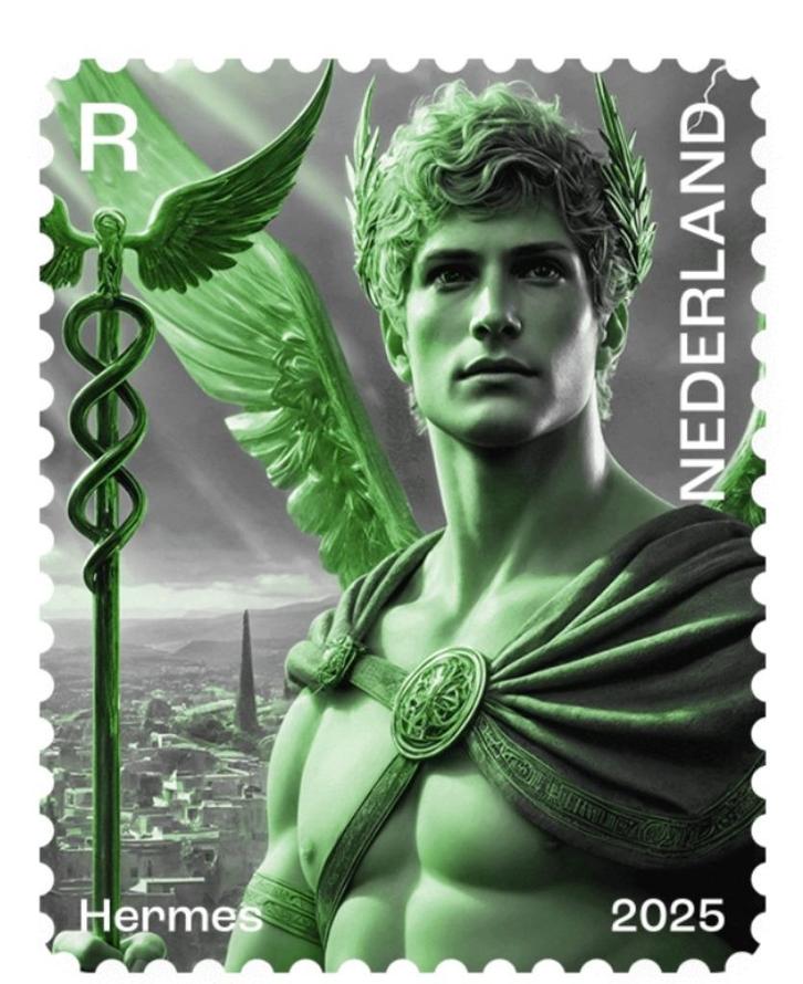 Crypto postzegel Hermes Groen, Postzegels en Munten, Postzegels | Nederland, Postfris, Na 1940, Ophalen of Verzenden