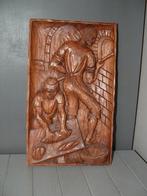 Houtsnijwerk bakker bakkerij brood bakken houtsculptuur, Ophalen of Verzenden