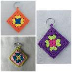 Gehaakte sleutelhanger granny square, Verzamelen, Sleutelhangers, Ophalen of Verzenden, Nieuw