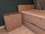Steigerhouten Bed + Uitschuifbed, Ophalen, Gebruikt, 90 cm, Eenpersoons