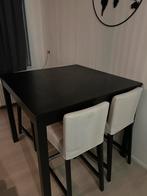 Hoge eettafel set met bar stoelen, Huis en Inrichting, Ophalen, 50 tot 100 cm, Zo goed als nieuw, Vier personen