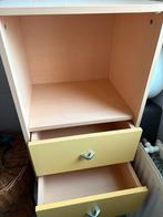 Houten open kast met gele lade, Ophalen, Minder dan 50 cm, Gebruikt, Met lade(s)