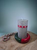Handgemaakt keramiek donutbord/ kaarsenonderzetter, Overige materialen, Rood, Nieuw, Ophalen of Verzenden
