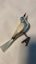 Vintage antieke kerstbal, vogeltje zilver gesuikerd, Diversen, Kerst, Ophalen of Verzenden, Zo goed als nieuw