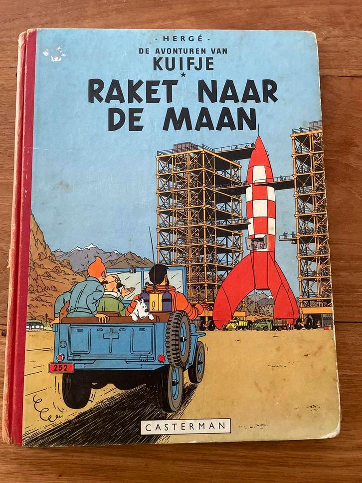 Kuifje: Raket naar de Maan - Oude Editie, Boeken, Stripboeken, Gelezen, Eén stripboek, Ophalen of Verzenden