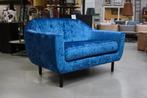 Chique tweepersoons bank velvet velours koningsblauw, Ophalen, Zo goed als nieuw, Stof, 75 tot 100 cm