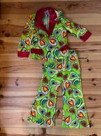 Vrolijk Carnaval kostuum/ pak disco, hippie, maat 140, Ophalen of Verzenden, Zo goed als nieuw, 134 t/m 140, Meisje