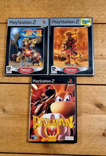 PS2 bundel – Jak II + Jak 3 + Rayman M (met handleidingen) beschikbaar voor biedingen